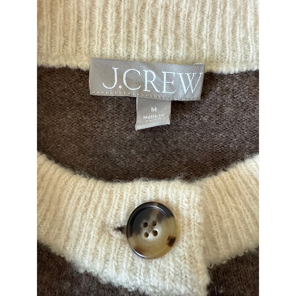 J.Crew Fair Isle Cardigan Merino Wool Blend Womens Size M - Picture 9 of 13